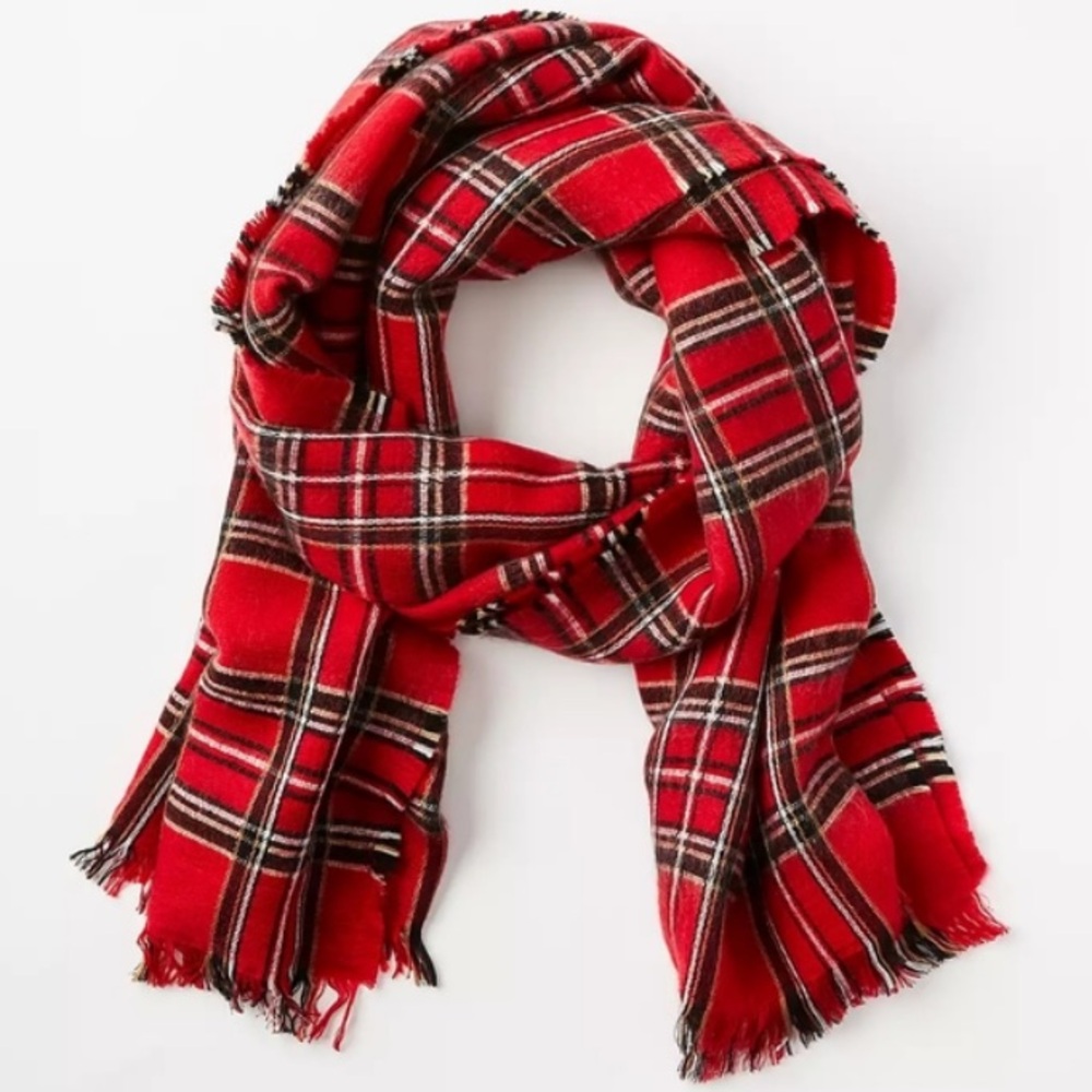 LOFT CHRISTMAS PLAID BLANKET WOMEN SCARF